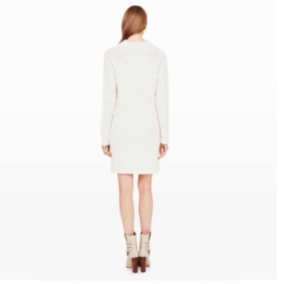 Club Monaco Simonya Cable-Knit Dress 100% Wool Size Small Neutral - Picture 2 of 13